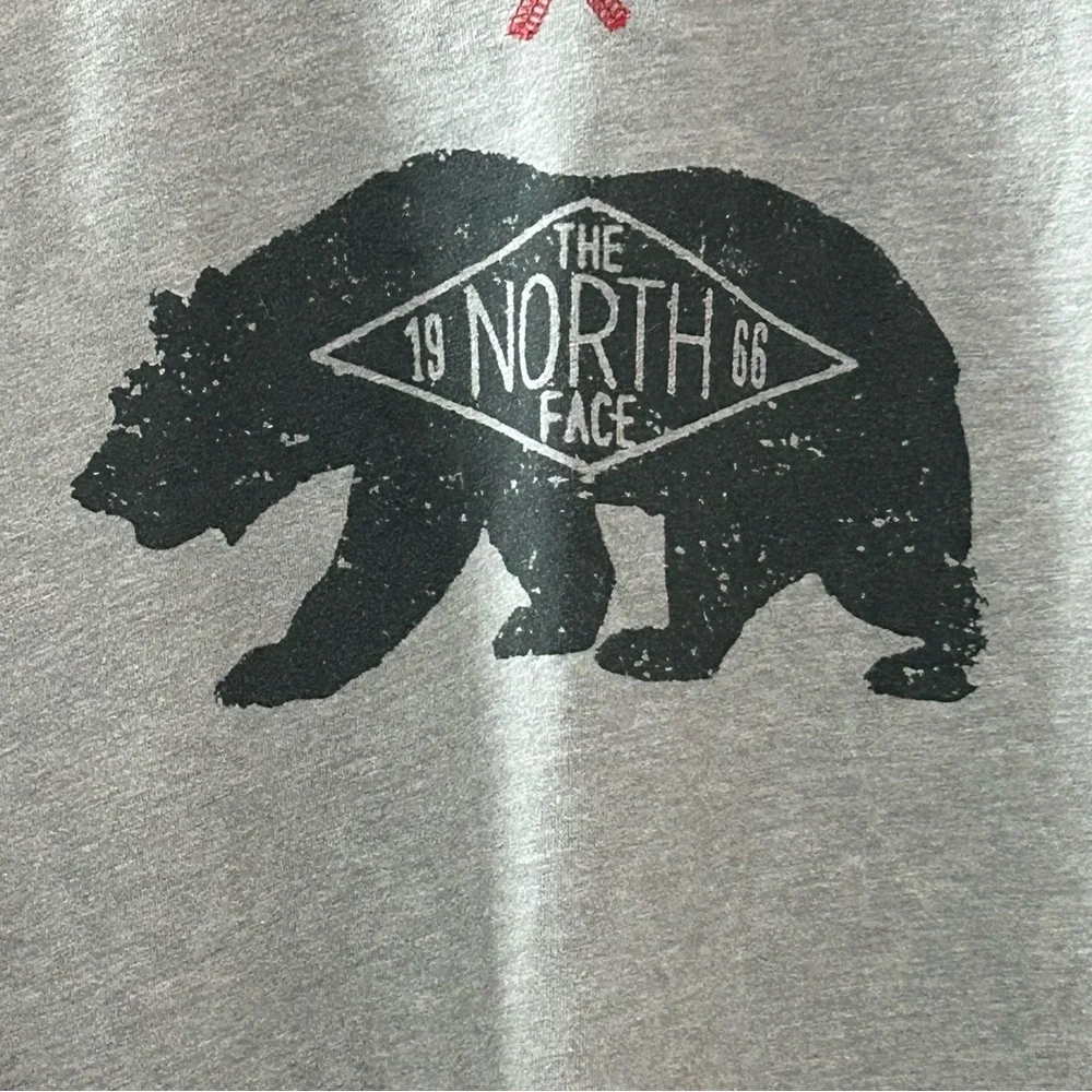 The North Face Men's Classic Fit Outdoor Bear Shirt 3/4 Sleeve Gray Red Large